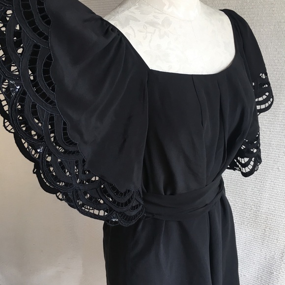 Shoshanna Butterfly Short Sleeve Silk Shift Dress - Picture 6 of 8